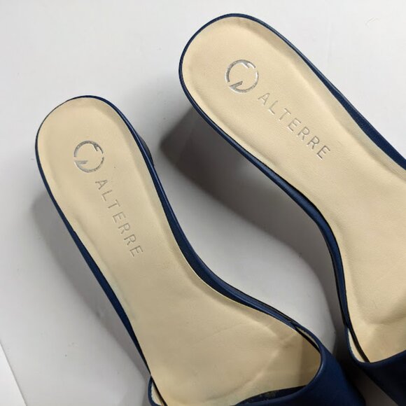 Alterre Interchangeable Navy Blue Sandal Womens 8 Leather Strappy Casual Comfort - Picture 6 of 9